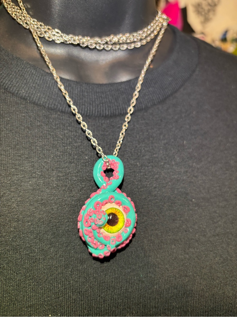 Handmade eyeball necklace